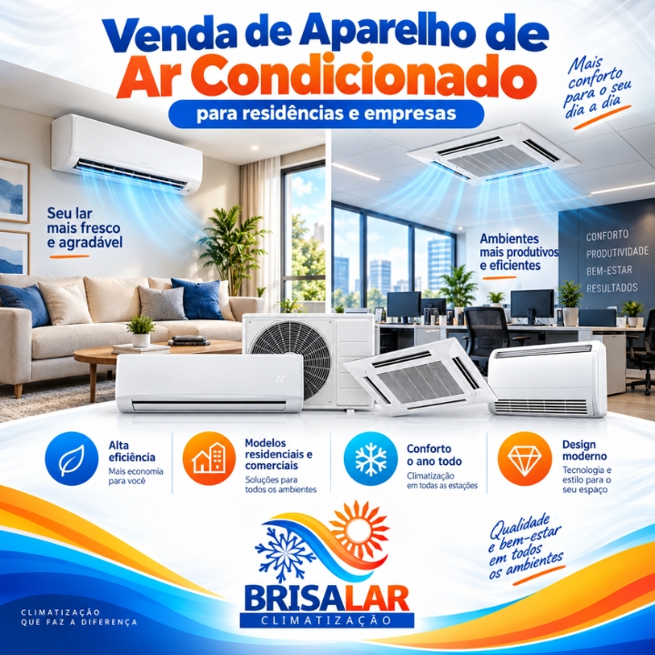 Venda de aparelhos de ar-condicionado para residências e empresas em Campo Grande MS